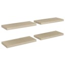 Flytende vegghyller 4 stk eik 60x23,5x3,8 cm MDF