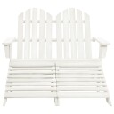 vidaXL Adirondack hagestol og ottoman 2-seters heltre gran hvit