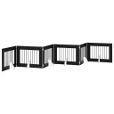 Vidaxl Foldbar Hundegitter Med Stativer 6 Stk. Svart Eik 482 cm