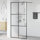 vidaXL Dusjvegg med klart ESG-glass 100x195 cm svart