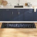  Kjøkken teppe Svart 180 x 60 cm Fløyel