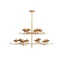 Clementine 42" Tiered Chandelier Antique Gold Leaf