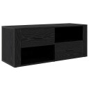  TV skap med skuff Svart Eik 100 x 35 x 40 cm Konstruert tre