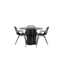 Spisegruppe Venture Home Olivia Ø 110 cm med 4 Dyrön Stoler