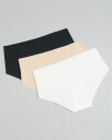 LEVITY 3-pack Invisible Hipster Black/White/Sand - S