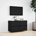  Vegghengt TV-benk med LED svart 80x31x45 cm 852286