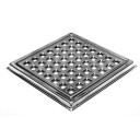 Purus 136x136 mm Rustfri Avløpsrist for Bad med Ramme
