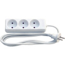 5 stk E-Line grenuttak med 3 uttak, 1,5 meter, hvit white 1.5 m