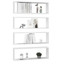 vidaXL Vegghyller kubeformet 4 stk hvit 80x15x26,5 cm sponplate