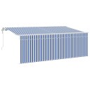  Innvendbar Markise Stripete Blå og hvit Hvit 350 x 200 cm