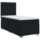 vidaXL Kontinentalseng med madrass Svart 80 x 200 cm Stoff