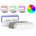  Sengeramme med hodegavl og LED hvit 120x190 cm 3207637