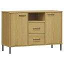 vidaXL Skjenk med metallben brun 113x40x77 cm heltre OSLO