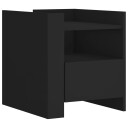  Nattbord svart 45x50x50 cm konstruert tre 848277