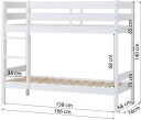 Hoppekids Køyeseng, Eco Comfort, 70x160cm, Hvit