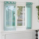  Voilegardiner med grommets 2 stk turkis 8721158551603