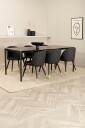 Venture Home   Spisegruppe Pelle med 6 stk. spisestoler Velvet   Svart