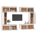 vidaXL TV-benker 6 stk hvit heltre furu