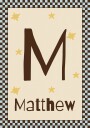 Personalized Baby Name Blue Checkered Star Plakat Plakat / 50x70cm