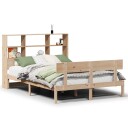  Seng med bokhylle uten madrass 160x200 cm heltre furu 8721158605993