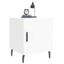 vidaXL Nattbord hvit 40x40x50 cm konstruert tre