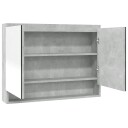  Speilskap til bad 80x15x60 cm MDF betonggrå