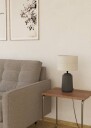 MS Capalbio Bordlampe E27 Grå Lin Skjerm