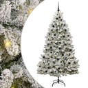  Kunstig juletre Grønn og hvit 210 cm PVC og metall