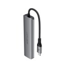 Acefast J18 6-i-1 USB-C Hub HDMI 4K 60Hz PD 90W Grå
