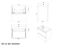 Vikingbad MIE 60 SLIM servantskap fingergrep hvit matt
