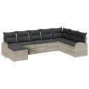  8 Delt Hage Sofa Set med Puter Lys Grå Poly Rattan