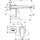 Hansgrohe Metropol servantbatteri 225 mm tut,  Hvit Matt