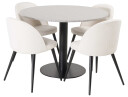 Venture Design Razzia & Velvet spisegruppe Grå/beige 4 st stoler & bord 106 cm