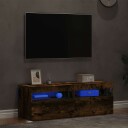 vidaXL TV-benker 2 stk med LED-lys røkt eik 60x35x40 cm