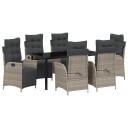  Hage Spisegruppe 7 pcs Lysegrå Poly rattan