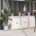  Utekjøkkenskap hvit 106x55x64 cm heltre furu