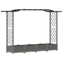 vidaXL Hevet Bed med Trellis og Tak Lysegrå 207 x 40 x 123 cm PP