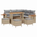 vidaXL Hagesofa Set 10 stk. 9-Antall seter Beige og lys grå