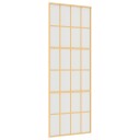 vidaXL Skyvedør gull 76x205 cm frostet ESG glass og aluminium