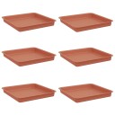 vidaXL Firkantet Blomsterbrett 6 pcs Klinker Rød 18 x 18 x 2 cm Plast