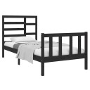 vidaXL Sengeramme svart heltre 75x190 cm 2FT6 Small Single
