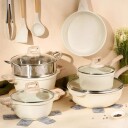 Granitt kokekarsett med dampkoker – 15 deler non stick