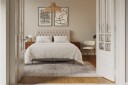 Hilton Lyx Komplett Sengpakke 180x200 cm Kontinentalseng med knappet sengegavl Beige