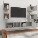 vidaXL TV-skapsett 6 deler betonggrå konstruert tre