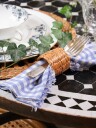 Serviett 50x50 cm med frynser Blue Small Checks