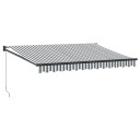 vidaXL Uttrekkbar markise antrasitt og hvit 3,5x2,5 m stoff aluminium