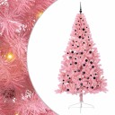  Kunstig Forhåndsopplyst Juletre med 300 LED Rosa 240 cm PVC