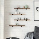  Vegghyller 4 stk røkt eik 60x10x1,5 cm konstruert tre 8721012209251