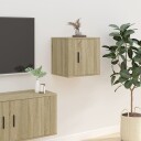 vidaXL Vegghengte TV-benker 2 stk sonoma eik 40x34,5x40 cm 8720845667566