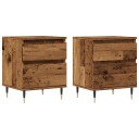  Nattbord 2 stk gammelt tre 40x35x50 cm konstruert tre 8721158557230